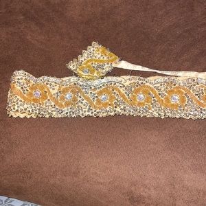 Cache Gold and Cream Beaded Belt